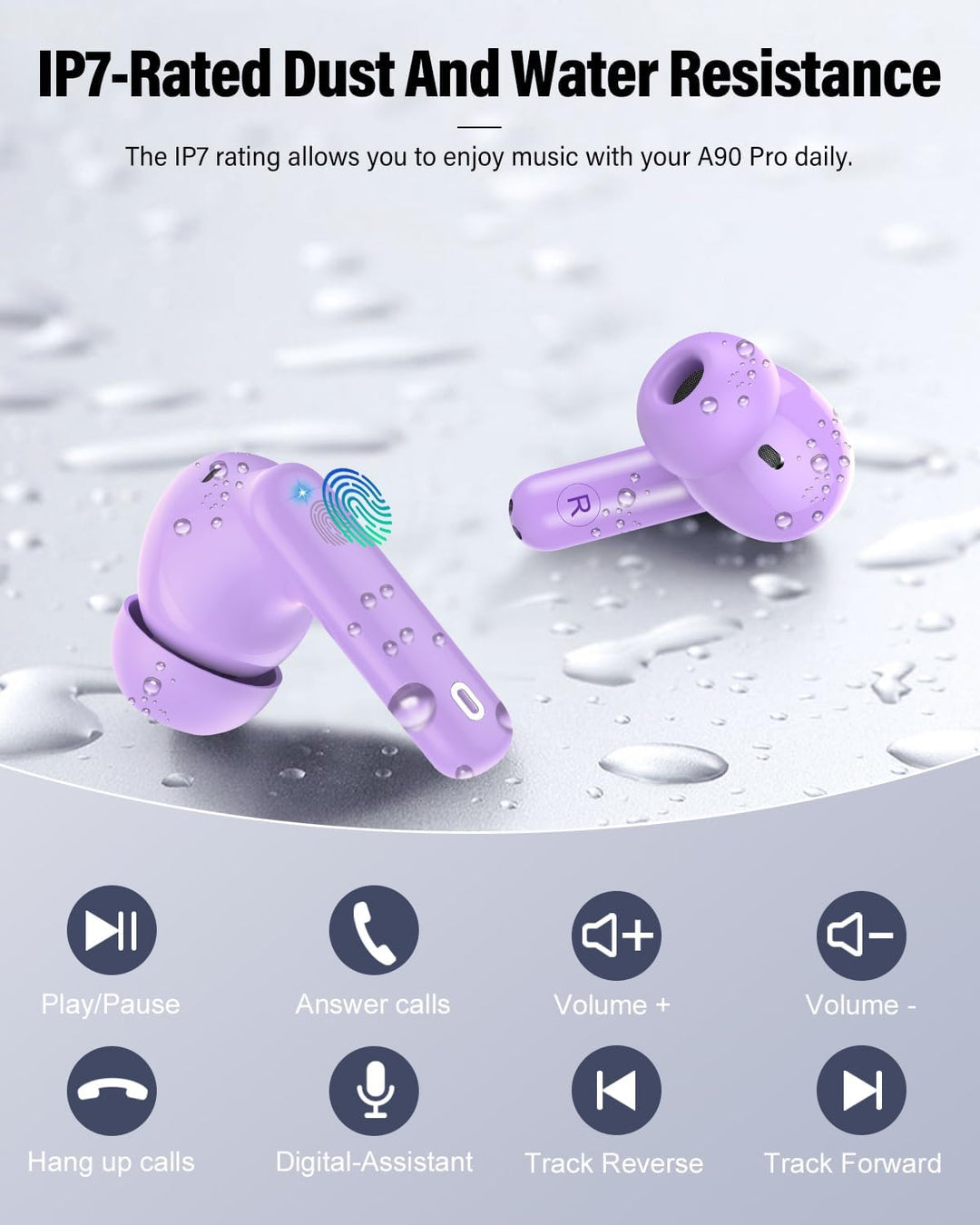Auriculares inalámbricos, auriculares Bluetooth 5.4 con graves esté...