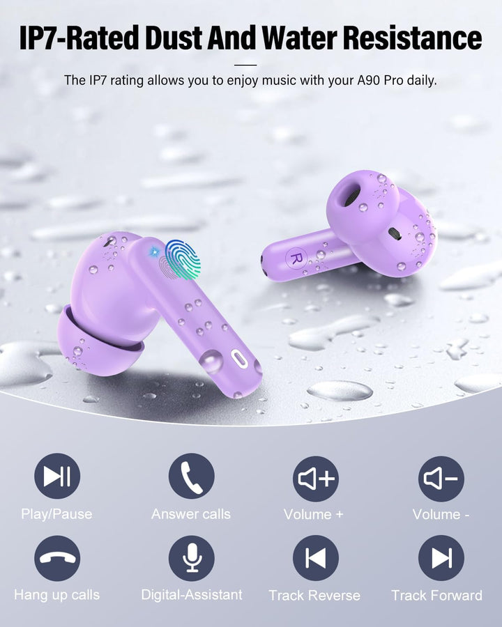 Auriculares inalámbricos, auriculares Bluetooth 5.4 con graves esté...