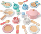 Platos de juego de madera para la cocina de los niños