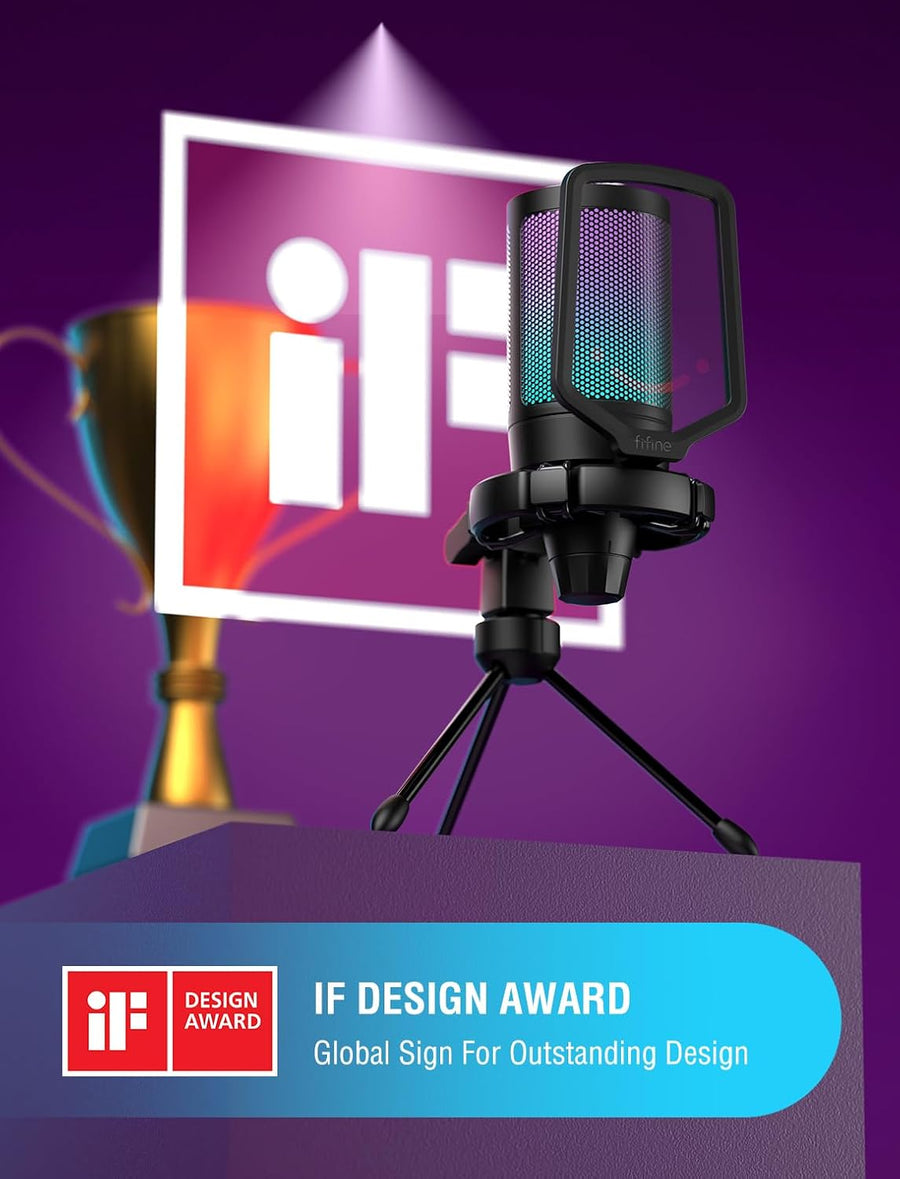 FIFINE Micrófono USB para juegos para PC PS5, micrófono de condensa...