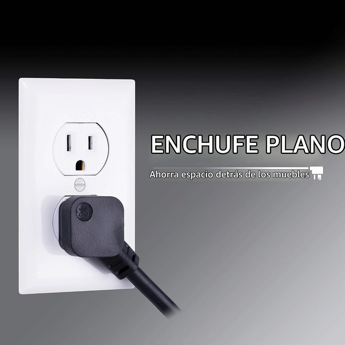 GE Protector contra sobretensiones, regleta, extensión de 8 ft, 6 tomas