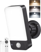 Luces de pared al aire libre con pilas, sensor de movimiento recargable de