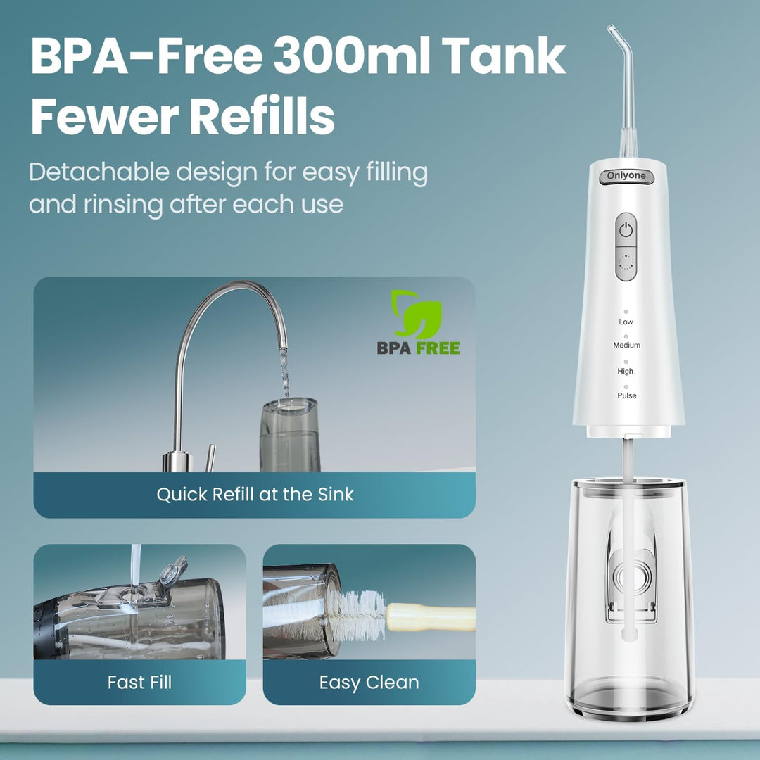 Onlyone - Irrigador dental con presión de agua ajustable para el cu...