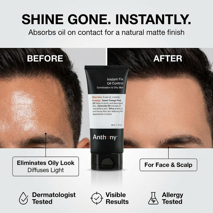 Anthony Instant Fix - Control de aceite para hombres \u2013 Loción...