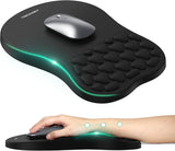 TECKNET Alfombrilla de mouse ergonómica con reposamuñecas, alfombri...