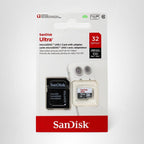 Tarjeta de memoria SanDisk Ultra 32GB UHS-I/Clase 10 Micro SDHC con adaptador SDSDQUAN-032G-G4A