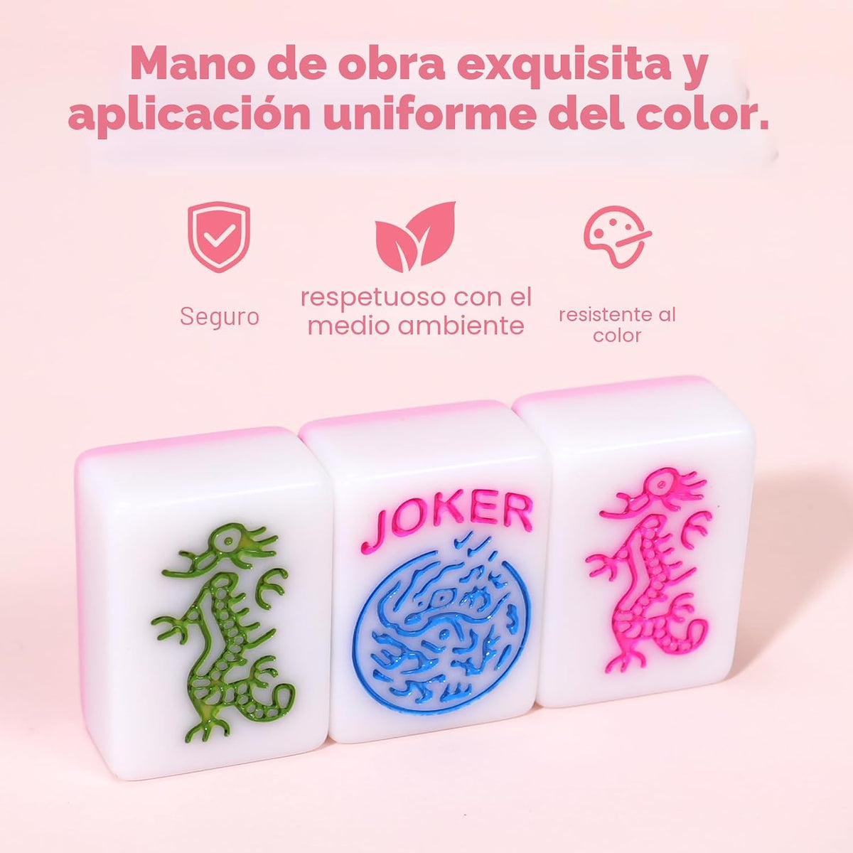American Mahjong Tile Set, 1.2 en 166 Pink Travel mah jongg sets juego
