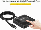 MT-VIKI Interruptor USB C bidireccional 8K60Hz 2 en 1 Salida Tipo C Switcher 1 en 2 Salida 4K@120Hz 10Gbps Transmisión de datos PD 100W Carga
