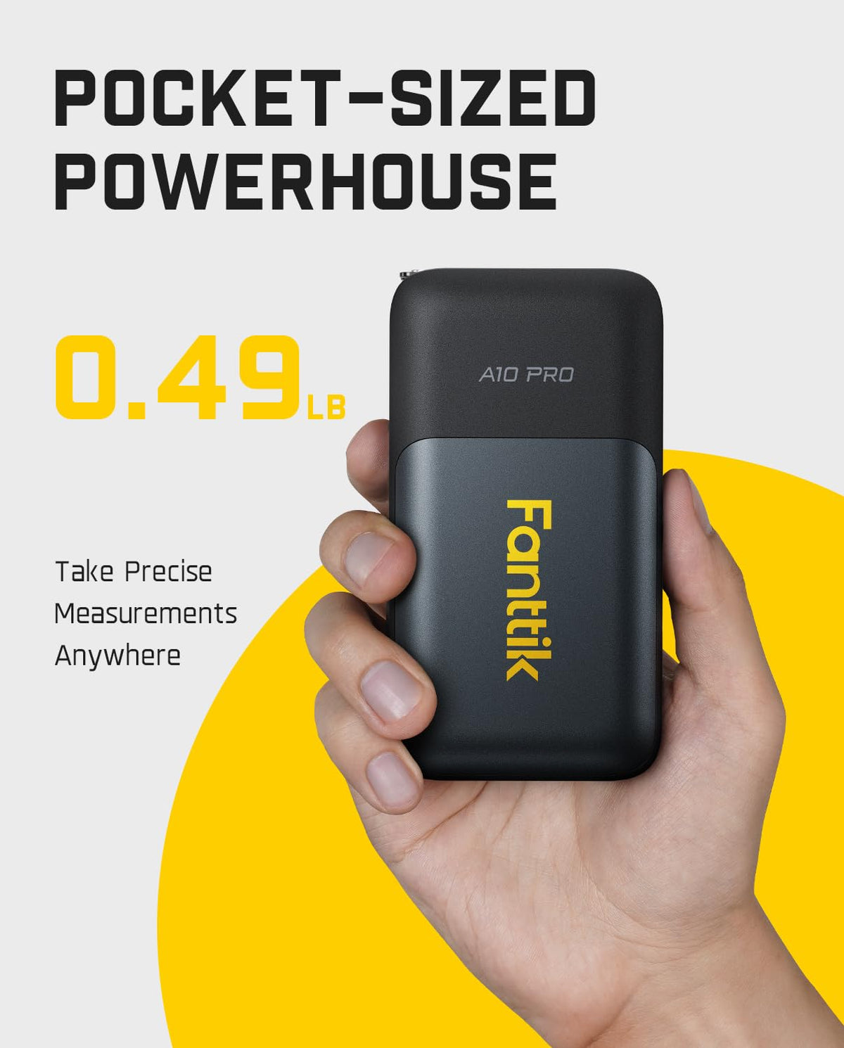Fanttik A10 Pro - Cinta métrica láser digital 2 en 1 para distancia/área