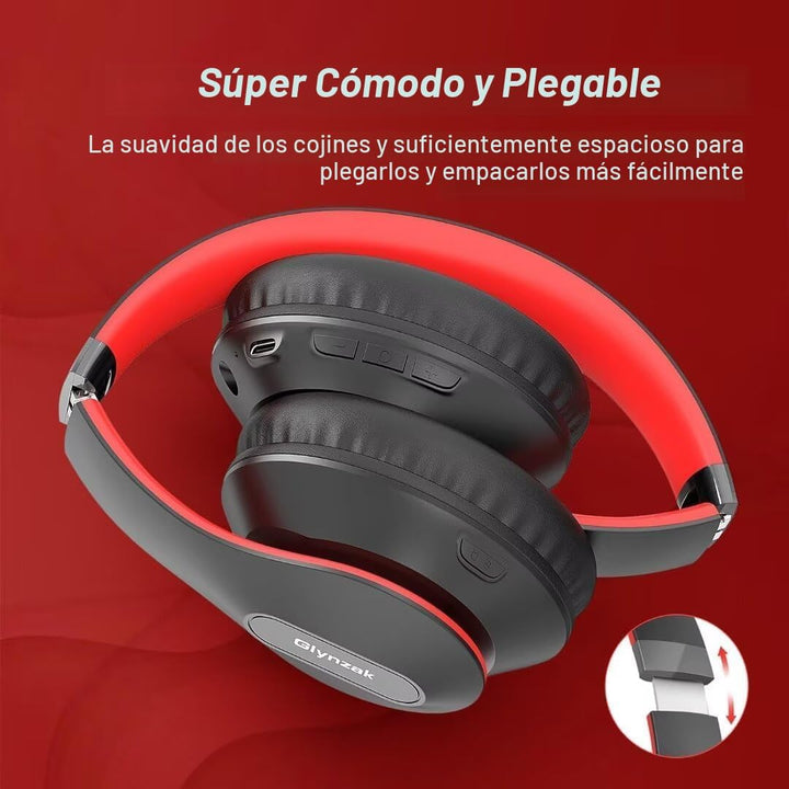 Glynzak - Auriculares inalámbricos Bluetooth sobre la oreja con tie...