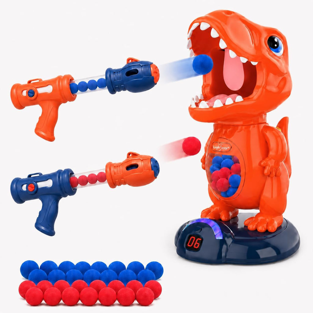 EagleStone - Juguete de disparo de dinosaurio movible para niños con 2