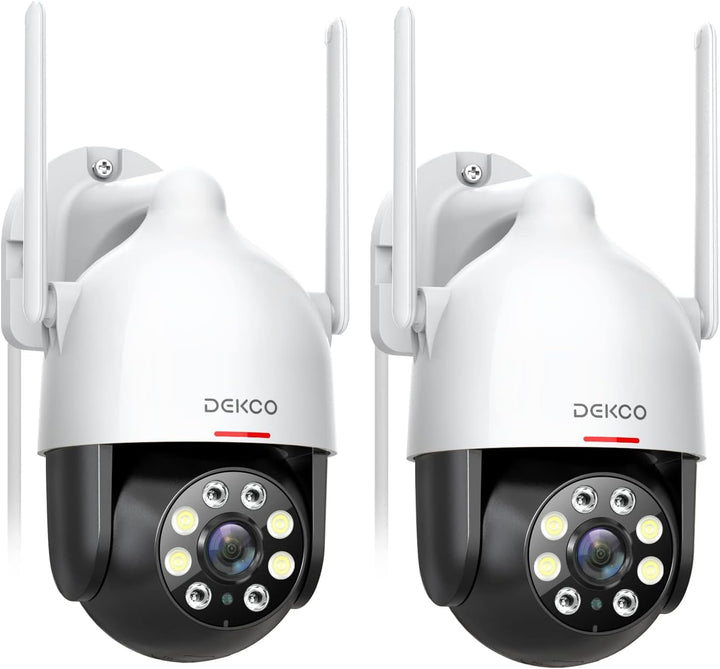 DEKCO Cámara de seguridad 2K para exteriores, paquete de 2 unidades...