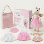 Perfectto Design Muñeca Unicornio Bailarina Animal de Peluche para Niñas - Juego de Muñeca de Juguete de Peluche, Bolsa, Ropa de Tutú, Alas - Juego para Regalo de Niña de 3 4 5 Años para Niña Pequeña