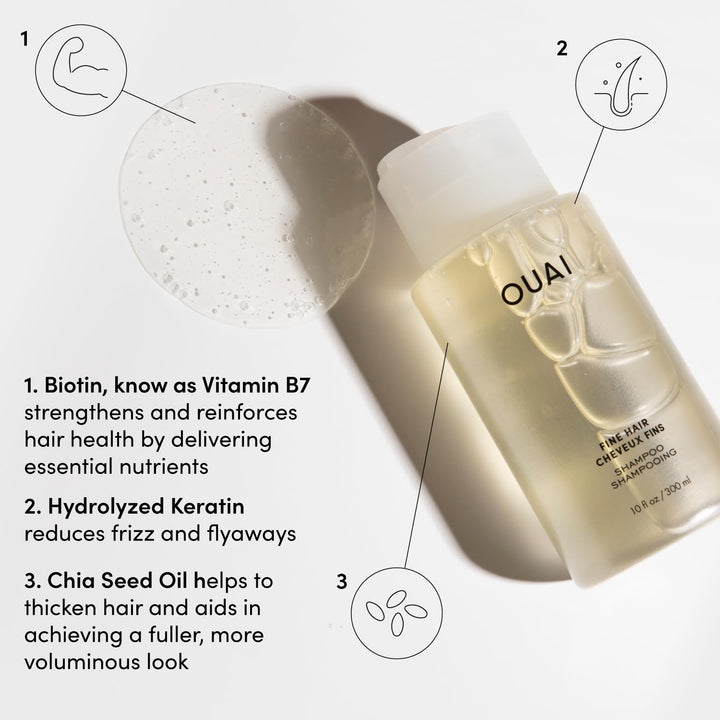 OUAI Set de Champú y Acondicionador para Cabello Fino - Champú y Ac...