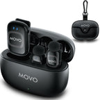 Movo NanoMic - Micrófono inalámbrico Lightning dual para iPhone 14 e inferiores, NanoMic-L