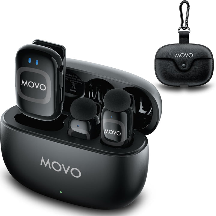 Movo NanoMic - Micrófono inalámbrico Lightning dual para iPhone 14...