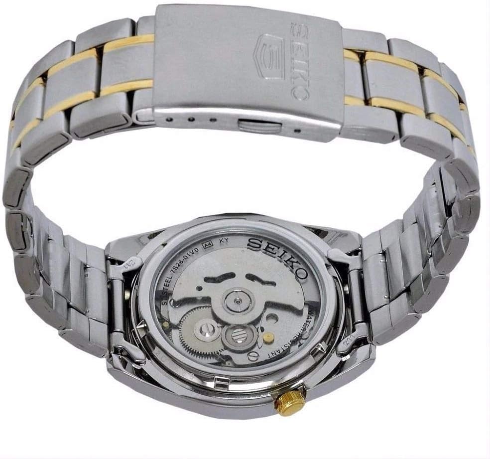 SEIKO 5 Reloj automático de esfera plateada SNKL57 para hombre, Azul, Reloj analógico,Automático de cuerda automática,Reloj automático