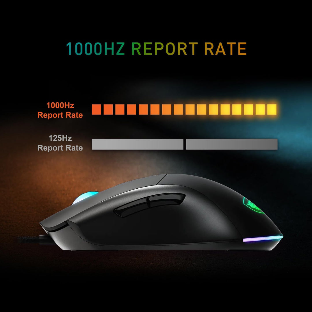 msi Forge GM320 - Ratón para juegos, 12800 DPI, microinterruptor de...