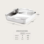 All-Clad Bandeja cuadrada de acero inoxidable para hornear tartas de 8 x 8 pulgadas, triple capa unida para hornear consistente, (asar, hornear galletas, brownies y más) utensilios profesionales de