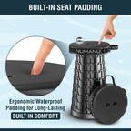 Taburete plegable acolchado para adultos, asiento plegable