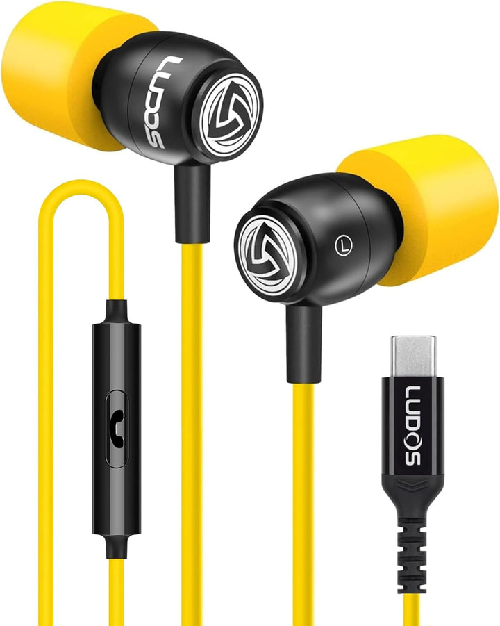 LUDOS Clamor Auriculares USB C para iPhone 16 15 Pro Max Plus iPad...
