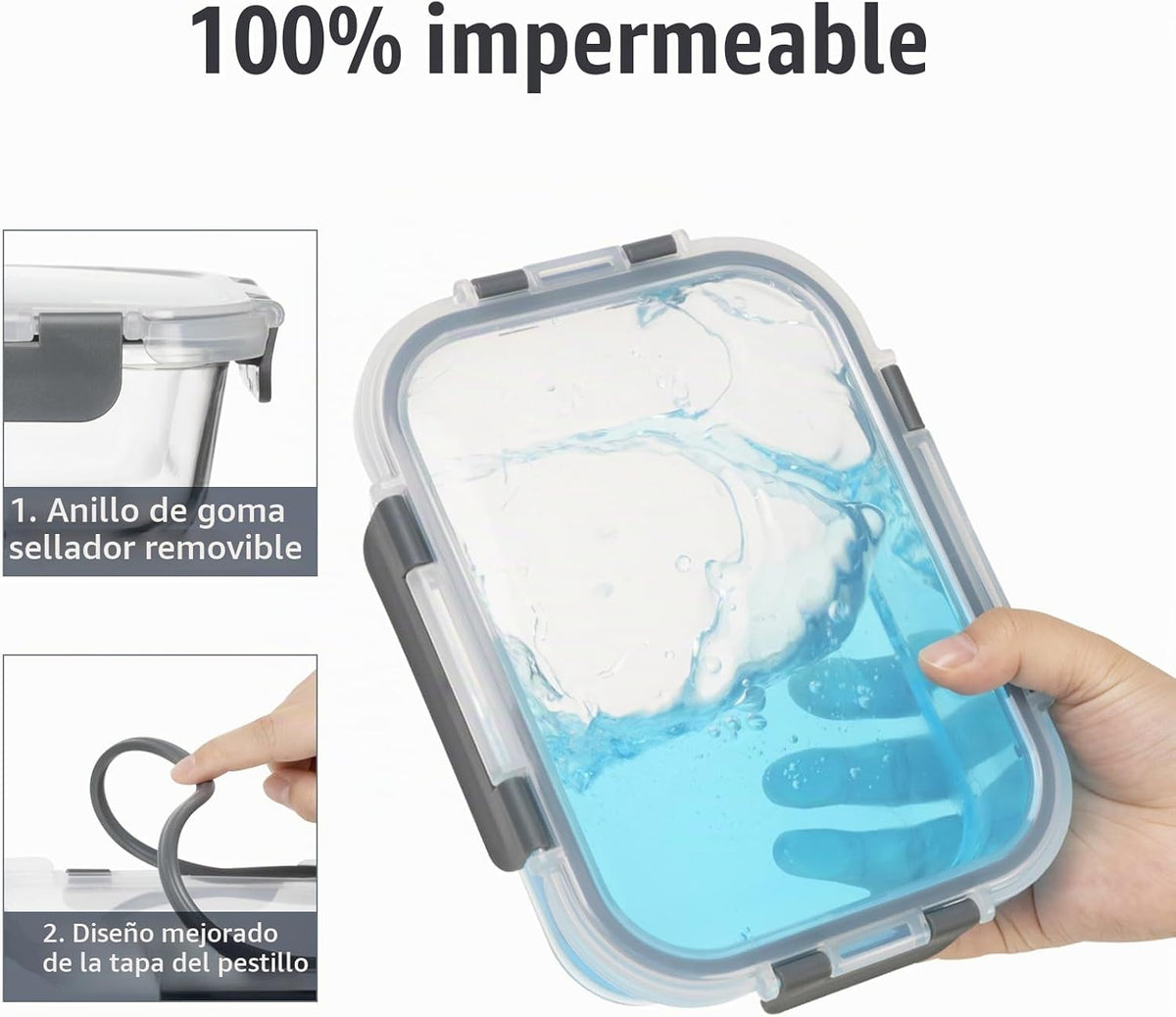 18 piezas de recipientes de vidrio para almacenamiento de alimentos con tapas, recipientes de vidrio herméticos para preparación de comidas, juego de recipientes de almacenamiento de