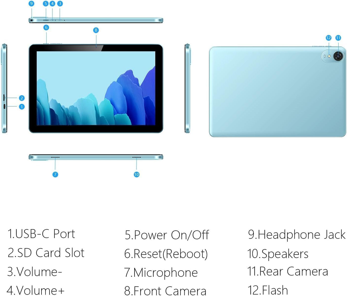 ECOPAD Tablet de 10.1 pulgadas, tabletas Android 15 de 12 GB (4+8)...