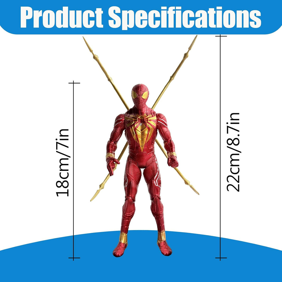 Juego de 4 figuras de acción de héroe araña, figuras de superhéroe movibles de 7 pulgadas con base de exhibición, juguetes coleccionables para fanáticos, decoración de escritorio y regalos