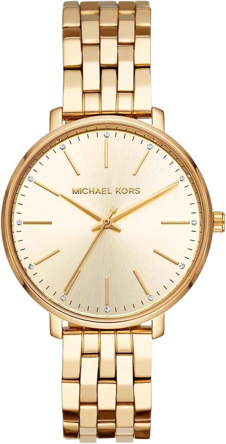 Michael Kors Pyper - Reloj de acero inoxidable para mujer, con correa de acero, cuero o silicona
