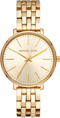 Michael Kors Pyper - Reloj de acero inoxidable para mujer, con correa de acero, cuero o silicona