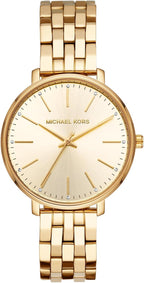 Michael Kors Pyper - Reloj de acero inoxidable para mujer, con correa de acero, cuero o silicona