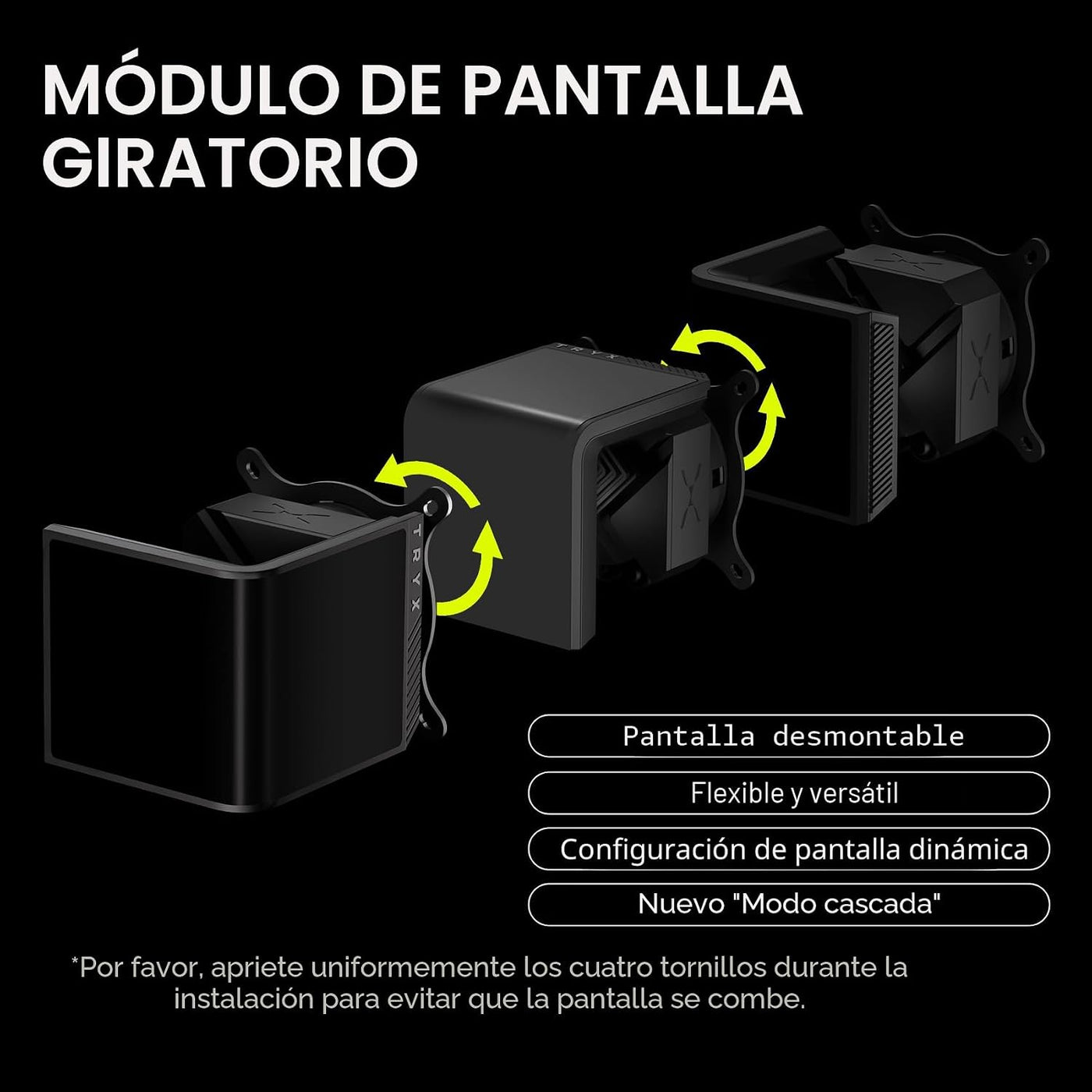 TRYX Panorama SE 240 ARGB 240mm AIO Giratoria Pantalla AMOLED Curva...