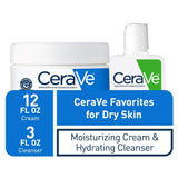 CeraVe Crema Hidratante y Limpiador Facial Hidratante, Combo de Pru...