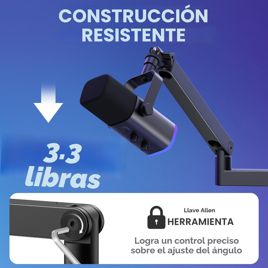 InnoGear Brazo de micrófono mejorado 2026, gestión de cables magnét...