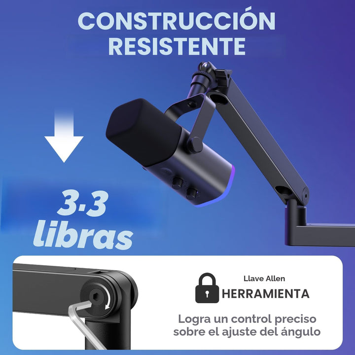 InnoGear Brazo de micrófono mejorado 2026, gestión de cables magnét...