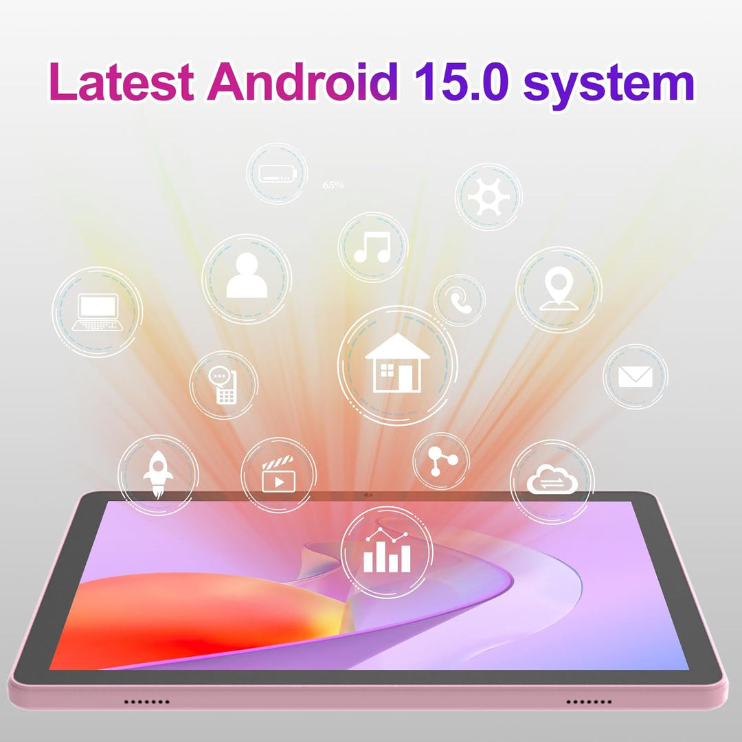 ICONLINK Tableta de 10 pulgadas Android 15 Tablets con funda 4+16GB...
