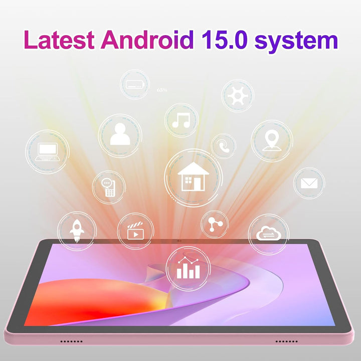 ICONLINK Tableta de 10 pulgadas Android 15 Tablets con funda 4+16GB...