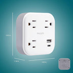 Philips - Extensor de salida con protector contra sobretensiones con