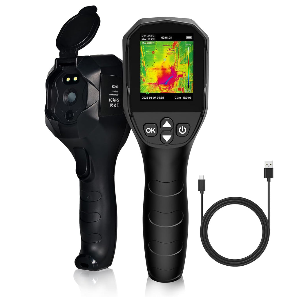 Pistola de cámara de imágenes térmicas, termómetro infrarrojo AIOMEST con resolución TISR de 240 × 240, frecuencia de actualización de 25 Hz, -4 °F a 1022 °F para HVAC, inspección del hogar