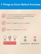 meross Interruptor WiFi inteligente, de 3 vías/de un solo polo, compatible