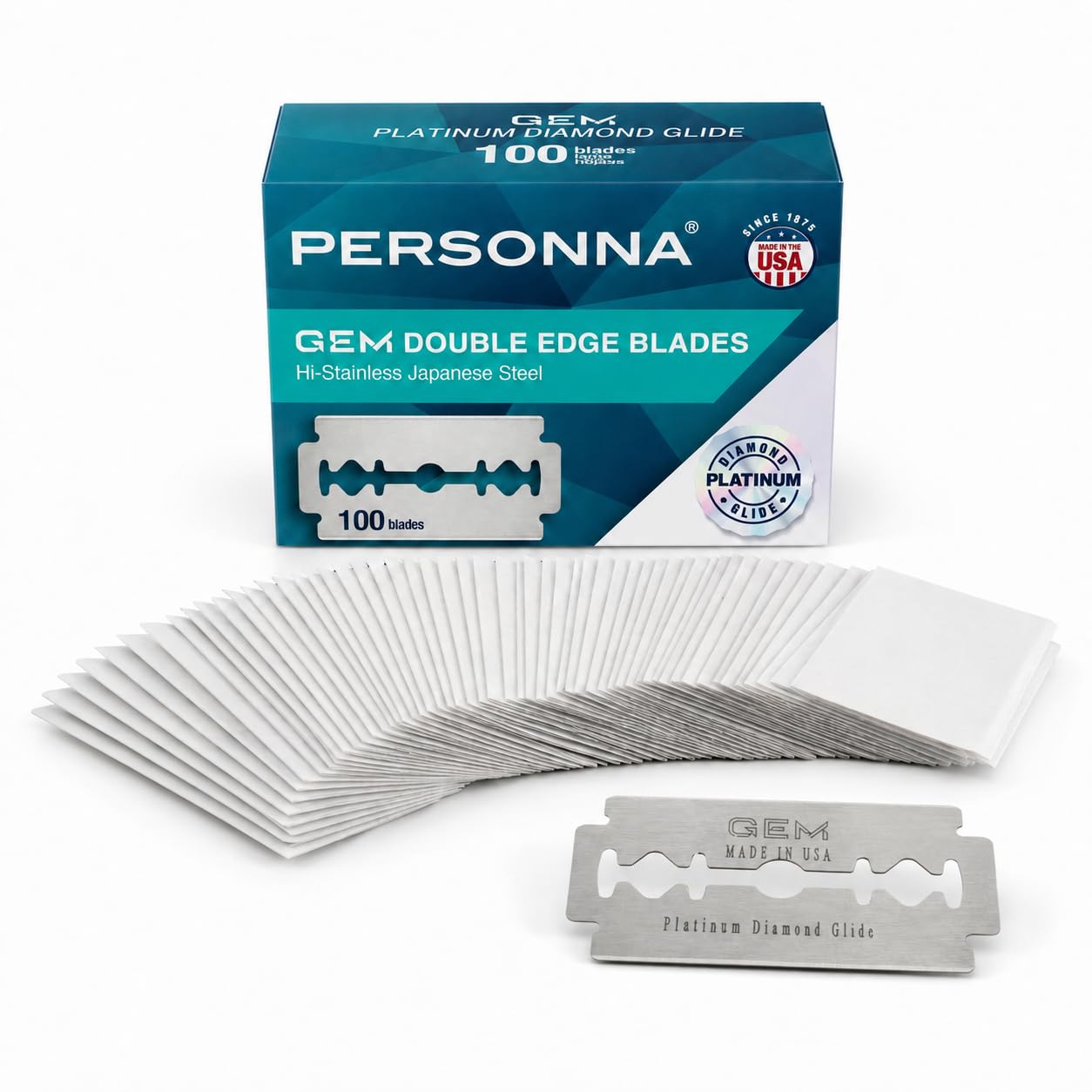 Personna GEM Platinum Diamond Glide - Cuchillas de afeitar de doble...