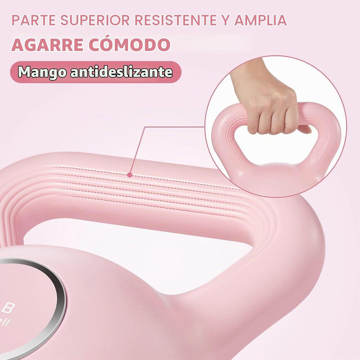 KHTO Pesas Rusas para Ejercicio de Fitness - Juego de Pesas Rusas de Fuerza en Rosa, Mancuernas para Equipo de Gimnasio en Casa