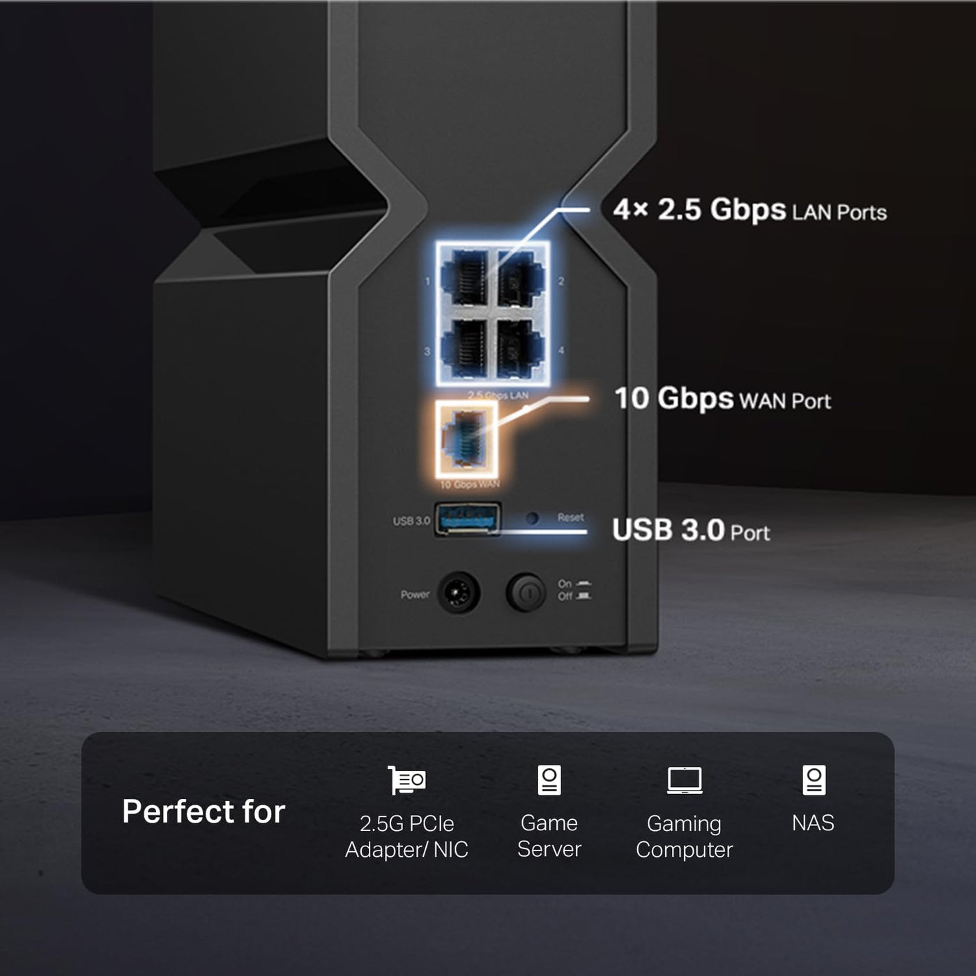 TP-Link Tri-Band BE9700 WiFi 7 Router Archer BE550 Pro 1 × 10G + 4...