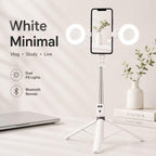 Trípode blanco del teléfono con la luz, 67 en Selfie Stick para el iPhone