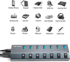 WAVLINK, UH3076-1, hub USB 3.0 de 7 puertos, alimentado, adaptador 5V/2.4A