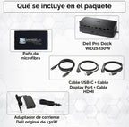 Estación de acoplamiento Pro Dock WD25 USB-C – 100 W de potencia, soporte de pantalla 4K dual, incluye HDMI Anyhdd, DisplayPort y cable C a C, garantía de 3 años