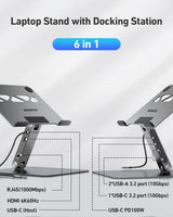 BENFEI Soporte para portátil con estación de acoplamiento USB C 6en...