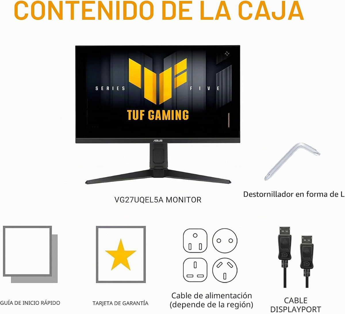 ASUS TUF Gaming Series 5 Monitor 4K de 27 pulgadas (VG27UQEL5A) - U...
