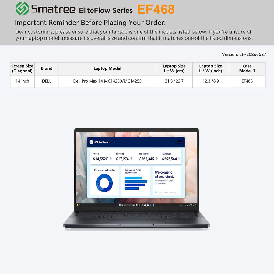 Smatree EliteFlow - Funda para portátil Dell Pro Max 14 MC14250\/MC...