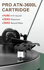Seasonlife® Tocadiscos todo en uno con 4 altavoces y Bluetooth, verde